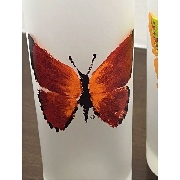 4 Dartington Designs Rare Glassware Butterfly Frosted Highball Tom Collins Set F - Picture 2 of 10
